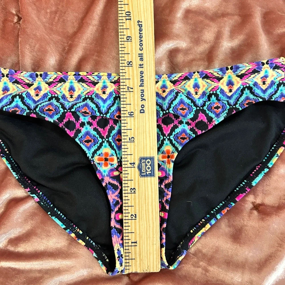Low Rise Bikini Set Black High Neck‎ Macrame Tribal xsmall / small